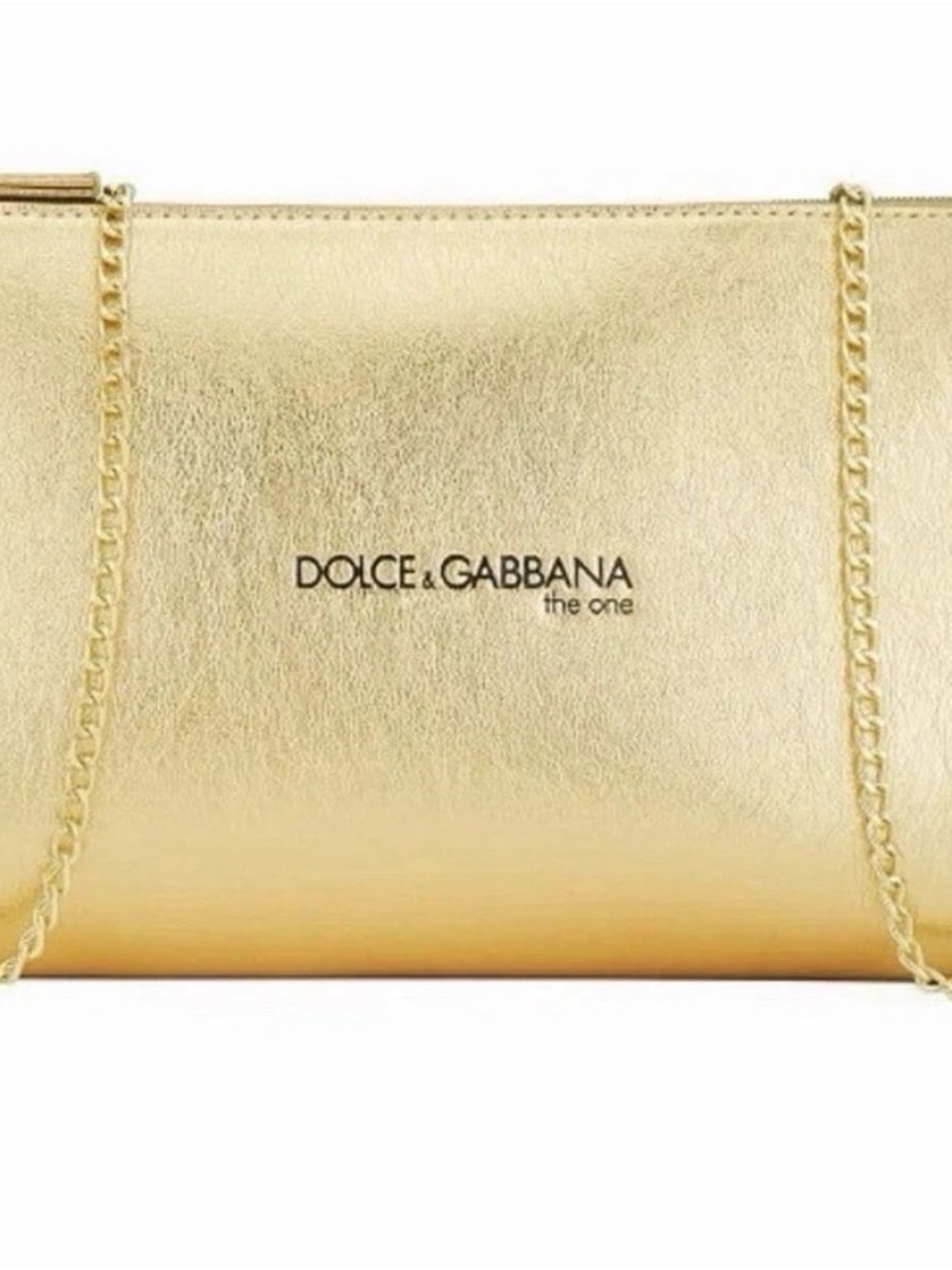 Dolce & Gabbana The One Metallic Gold Clutch